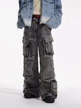 Women's 2000s Y2K Cargo Jeans - Baggy Techwear Vintage Hip Hop Trousers - Himpall